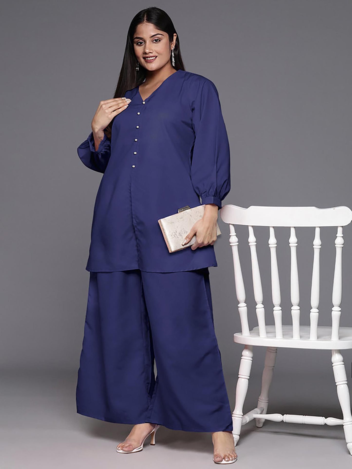 V-Neck Tunic with Palazzo Co-Ord (Set of 2)