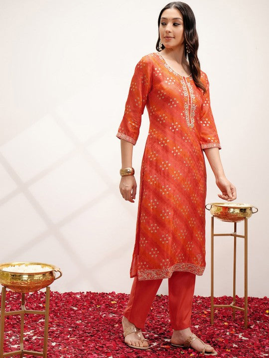 Vishudh Ethnic Motifs Embroidered Regular Kurta