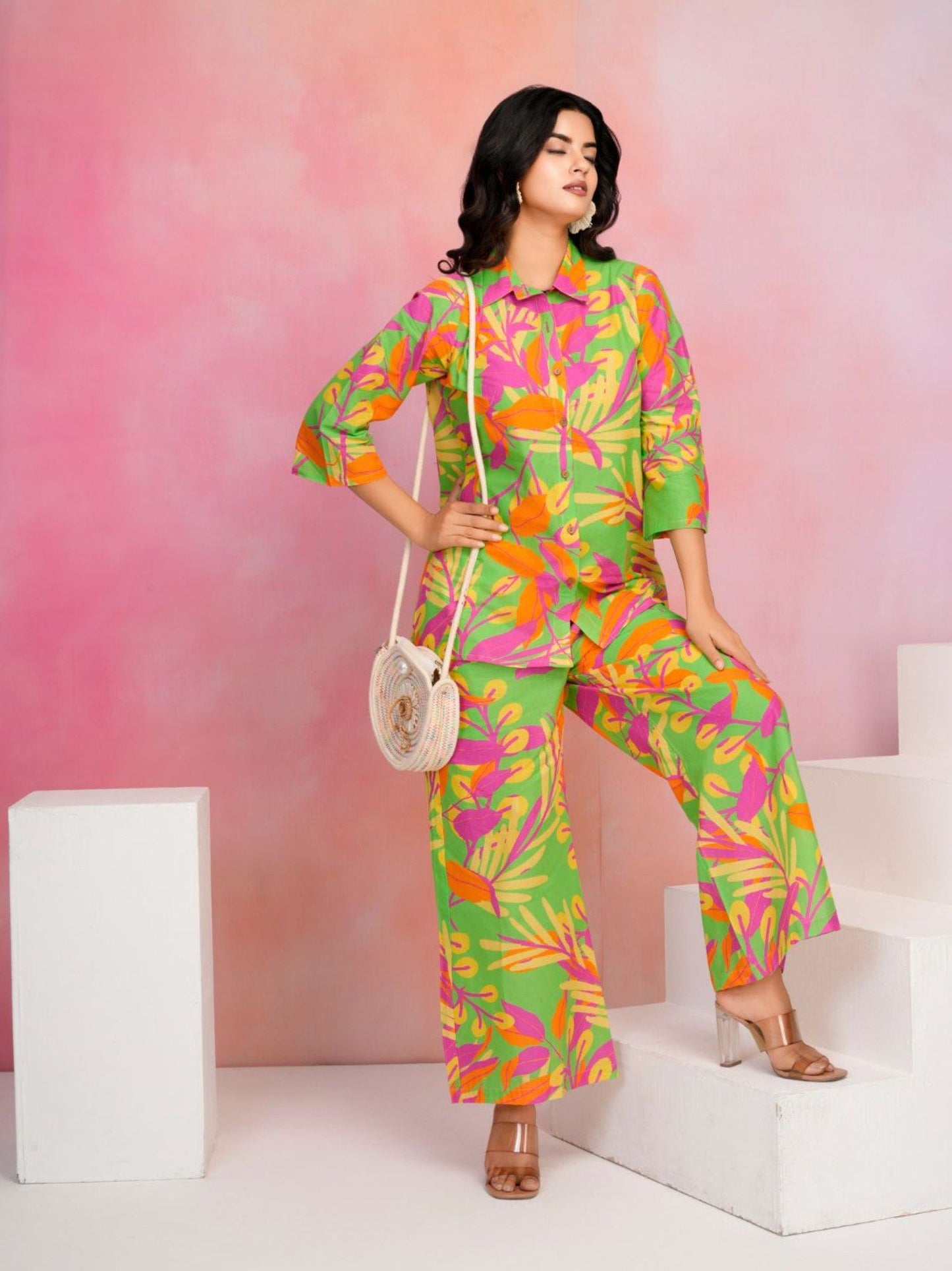 Printed Cotton Cambric Co-Ord (Set of 2)