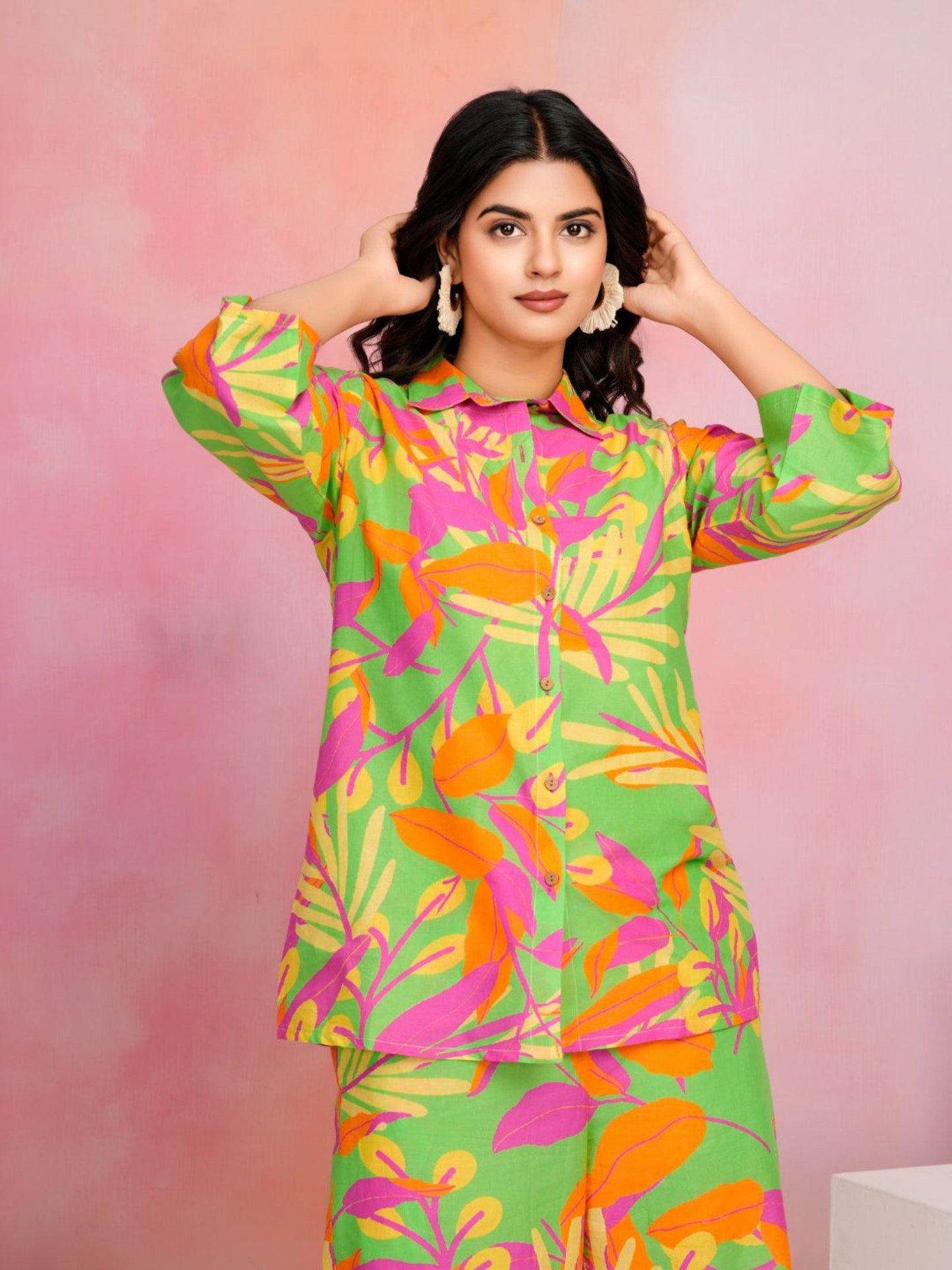 Printed Cotton Cambric Co-Ord (Set of 2)