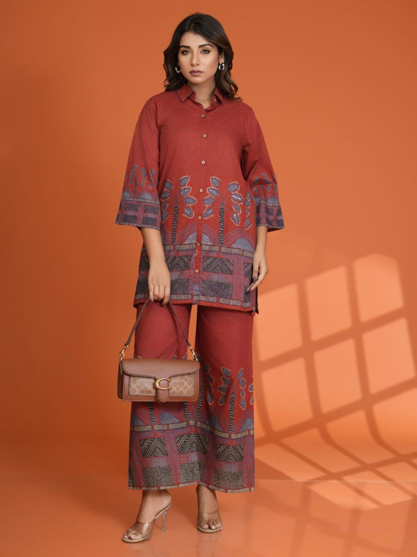 Printed Beaded Co-Ord (Set of 2)