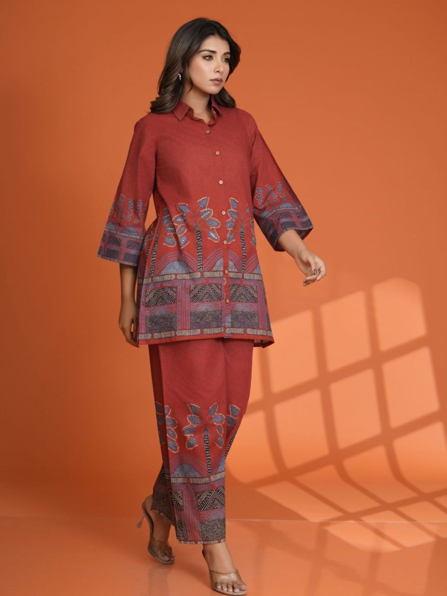 Printed Beaded Co-Ord (Set of 2)