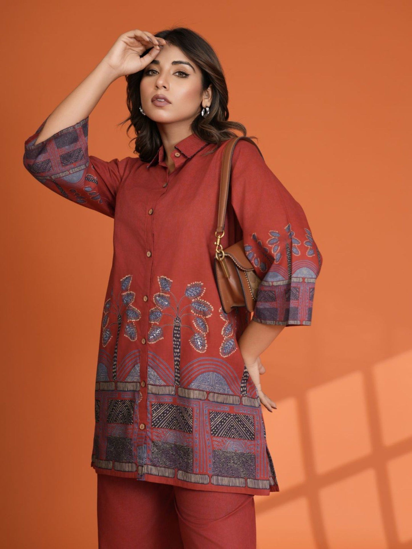 Printed Beaded Co-Ord (Set of 2)