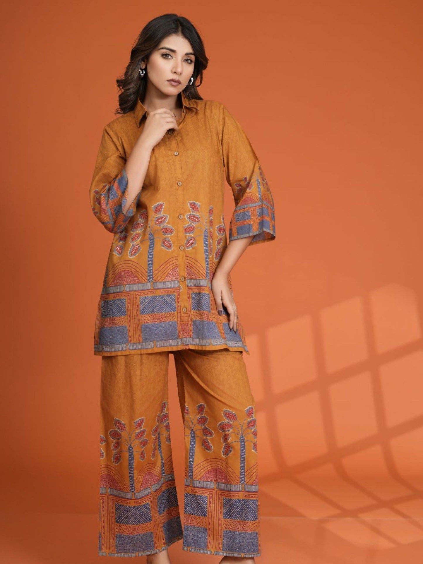 Printed Beaded Co-Ord (Set of 2)