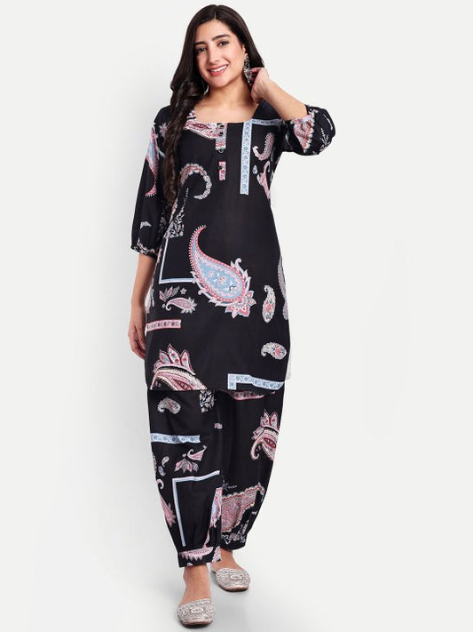 TILISM Paisley Printed Linen Cotton Ethnic Tunic With Trouser