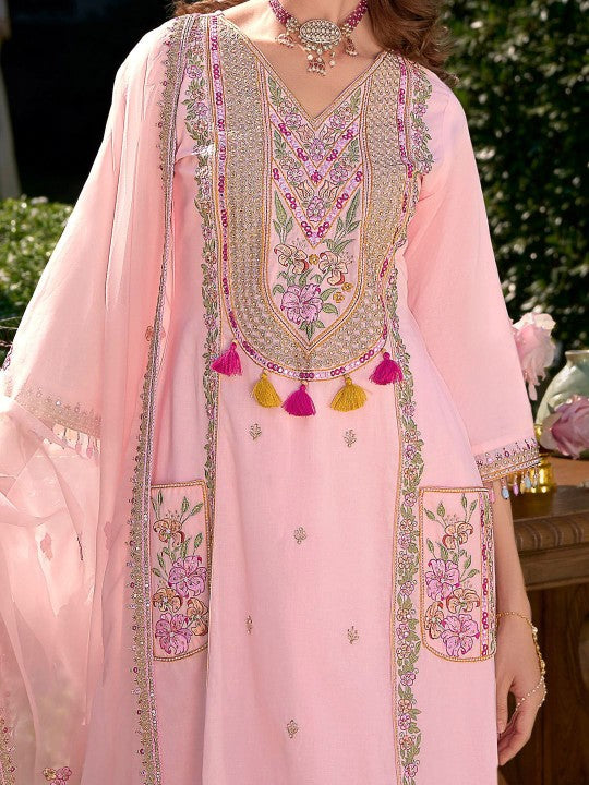 Indo Era Women Floral Embroidered Regular Kurta