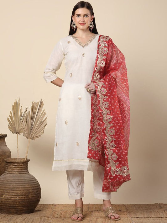 FASHOR Women Floral Embroidered Kurta
