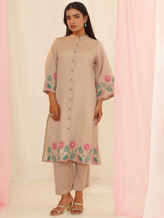 AUTUMN LANE Purna Mouse Embroidered Pure Cotton Tunic With Palazzo Set