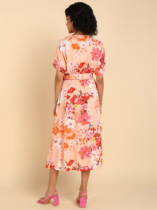 House Of Zelena Floral Print Maternity Wrap Dress