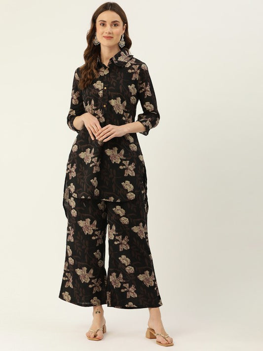 FERANOID Floral Printed Pure Cotton Co-Ords