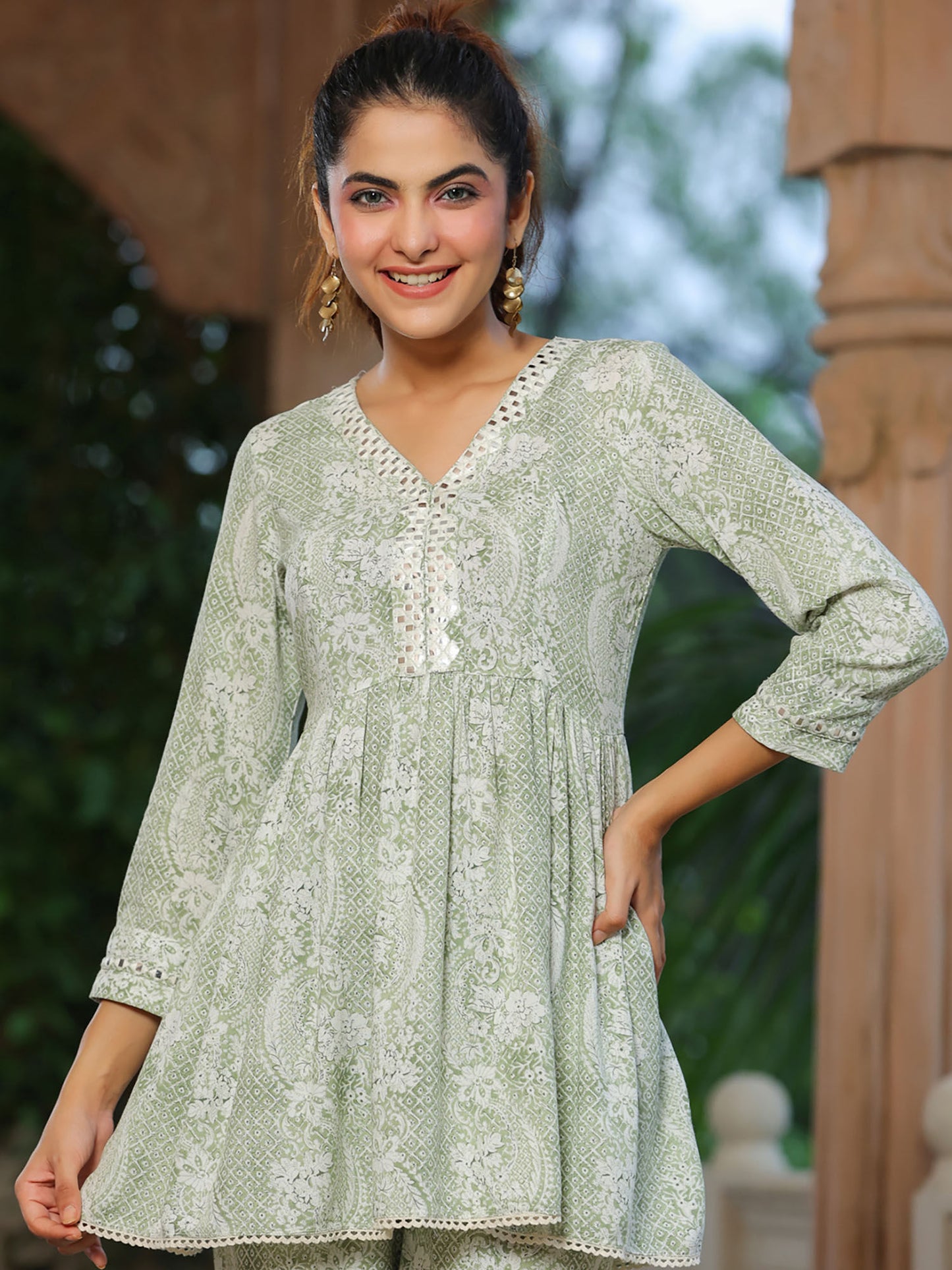 Green Printed Co-Ord (Set of 2)