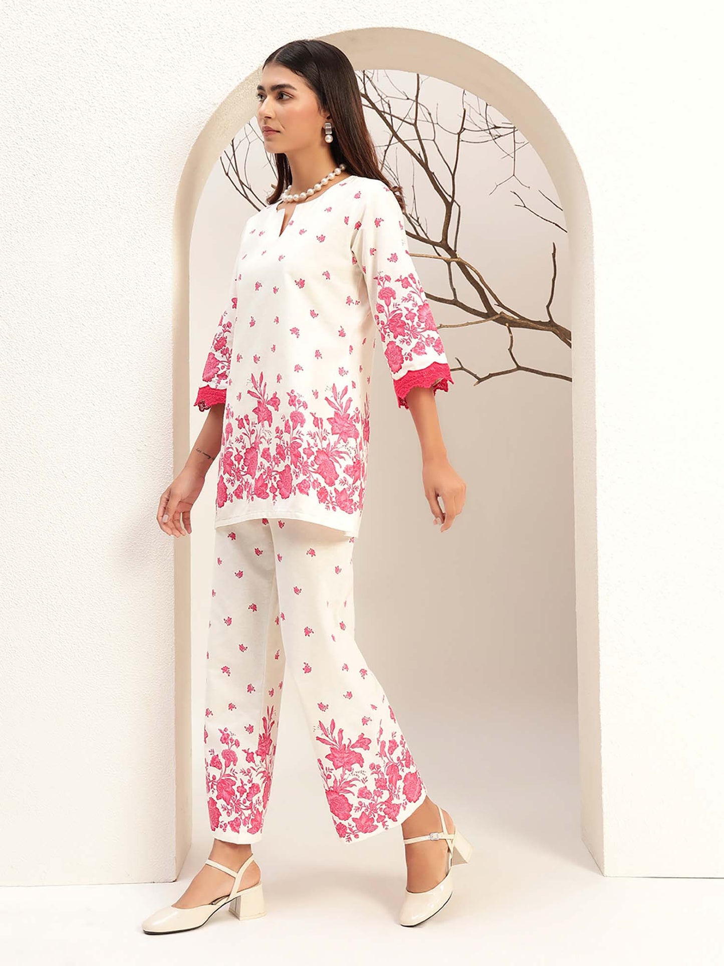 Floral Printed Round Neck Casual Co-Ord (Set of 2)