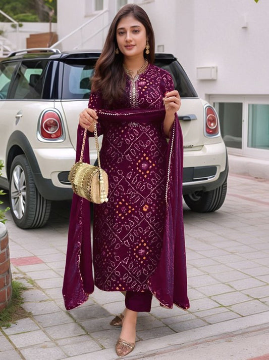 Aaghnya Women Bandhani Printed Kurta