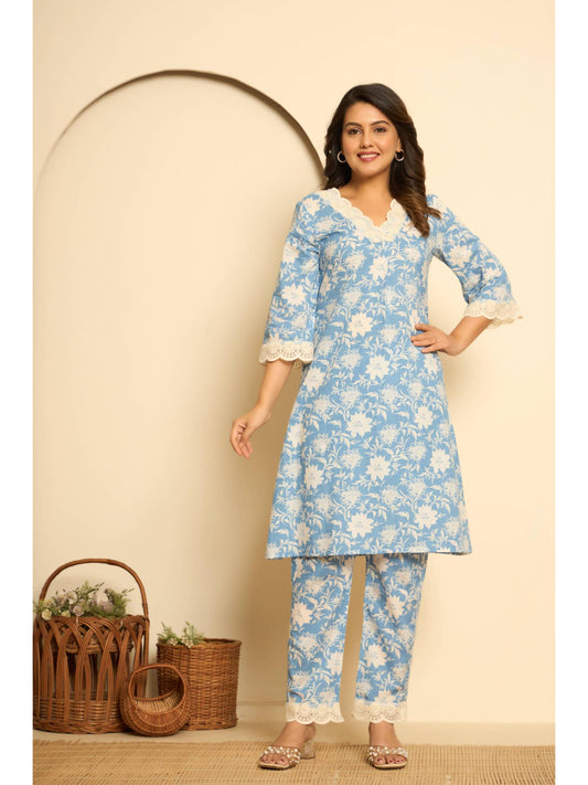 Blue Cotton Co-Ord (Set of 2)