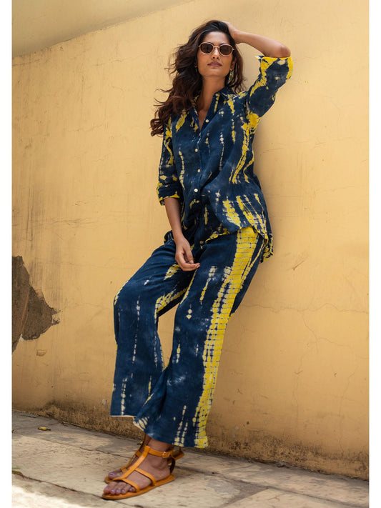 Navy Blue Abar Handcrafted Lose Co-Ord Set