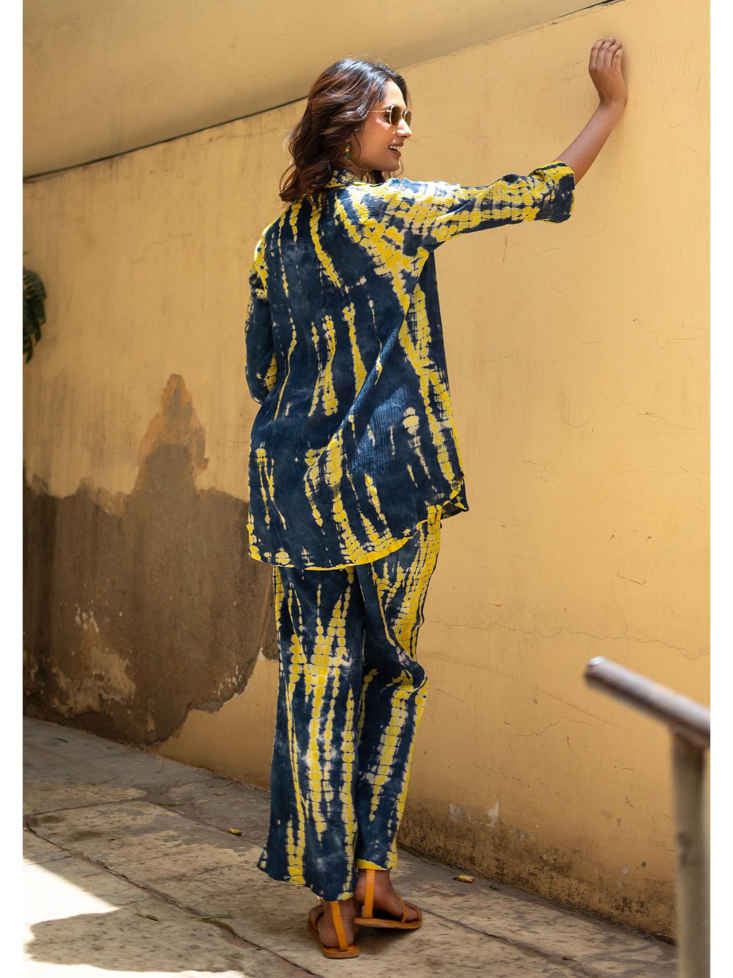 Navy Blue Abar Handcrafted Lose Co-Ord Set