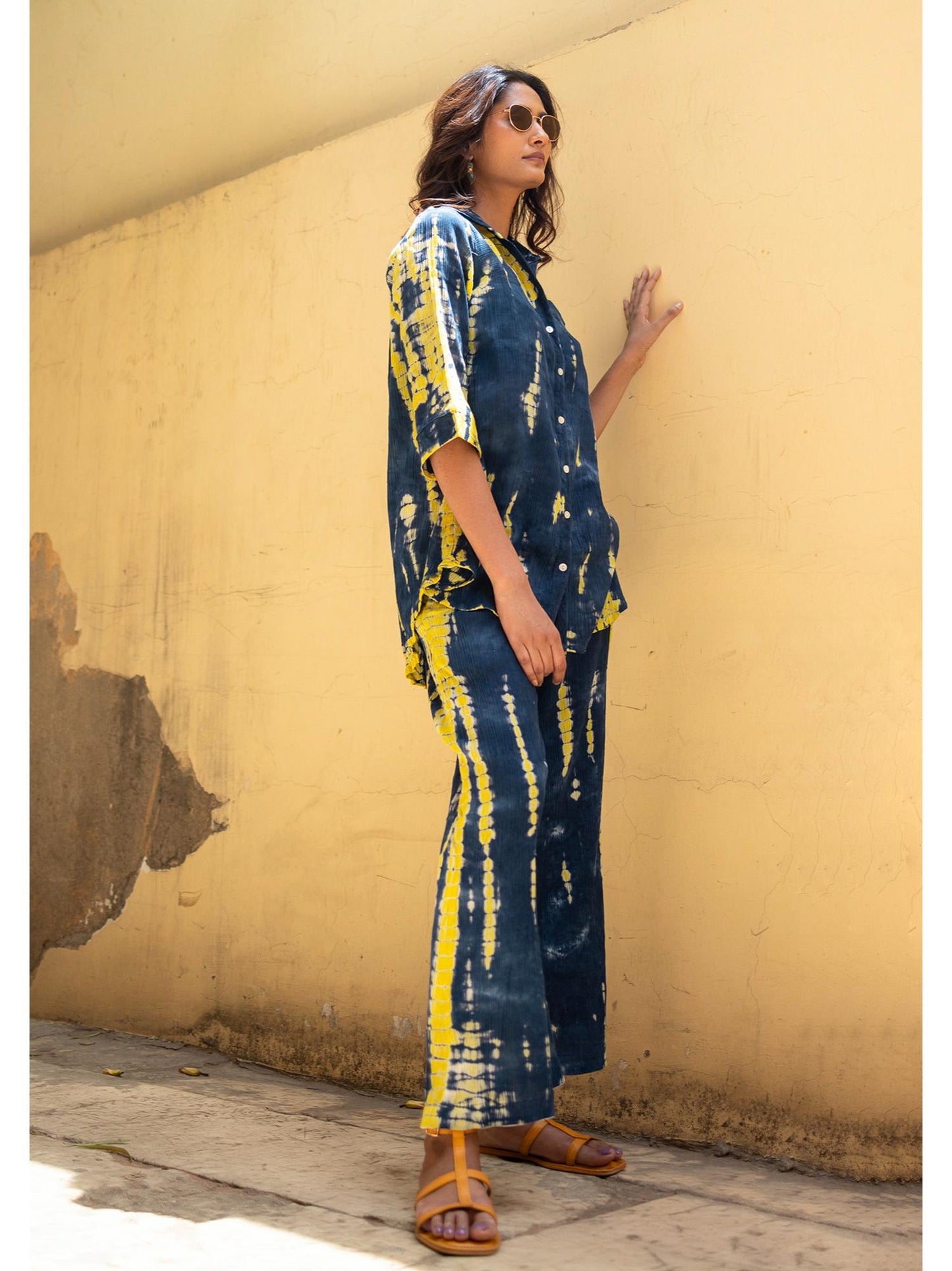 Navy Blue Abar Handcrafted Lose Co-Ord Set