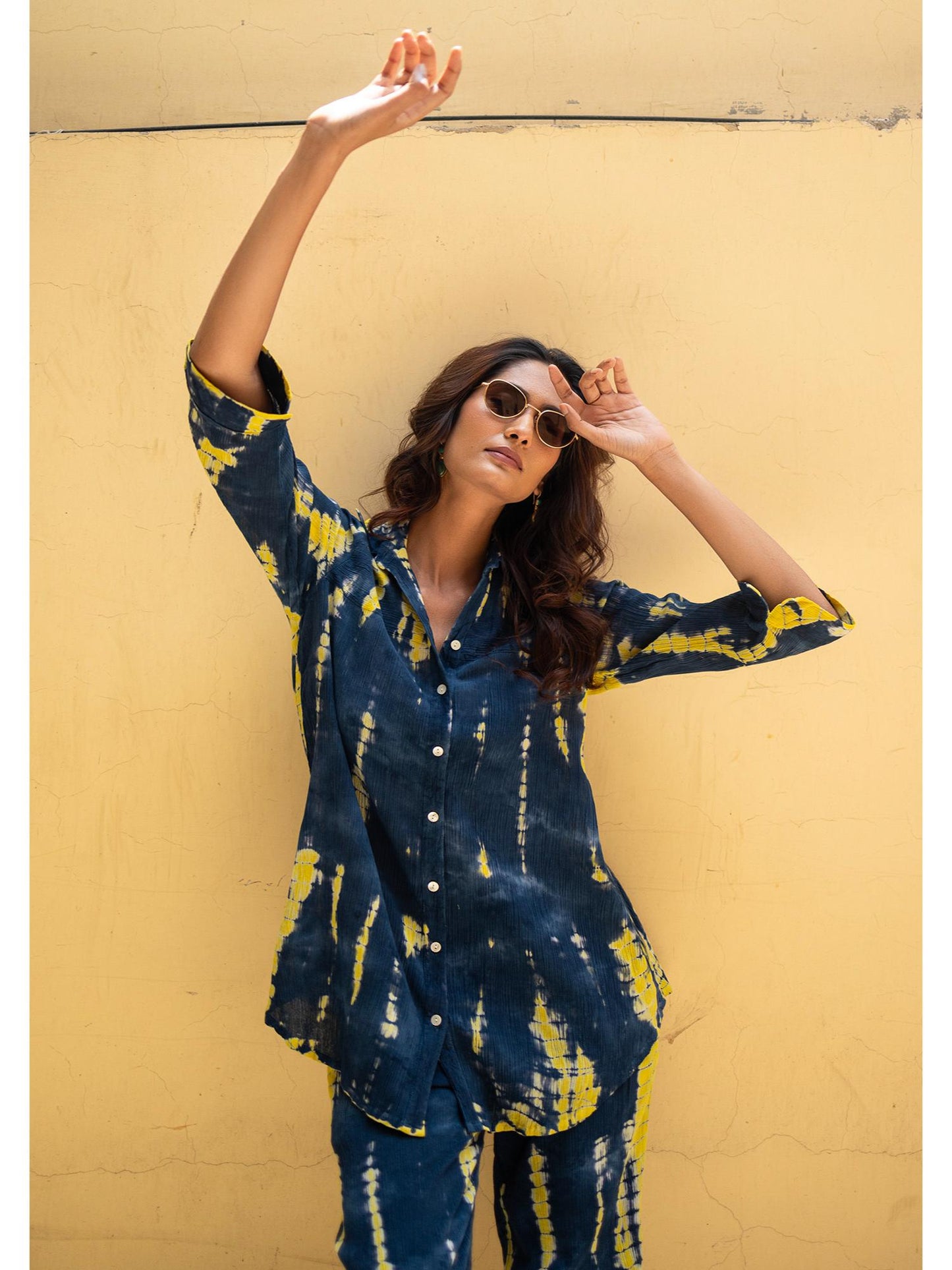 Navy Blue Abar Handcrafted Lose Co-Ord Set