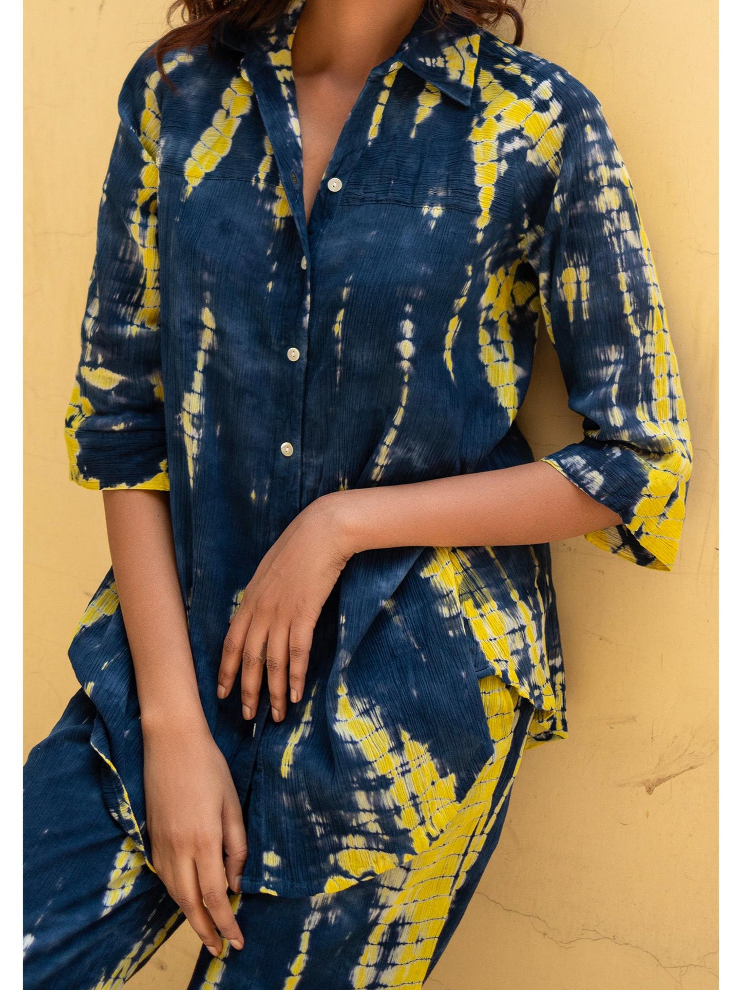 Navy Blue Abar Handcrafted Lose Co-Ord Set