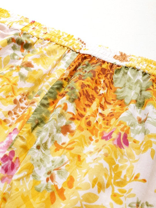 Printed Pure Cotton Tunic With Trousers