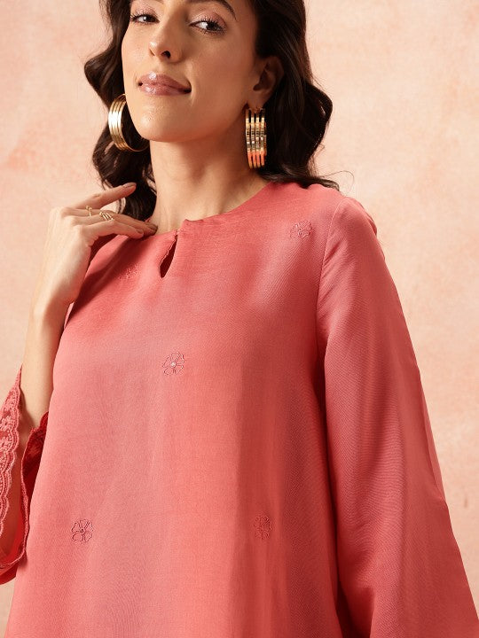 all about you Women Floral Embroidered Co-Ords