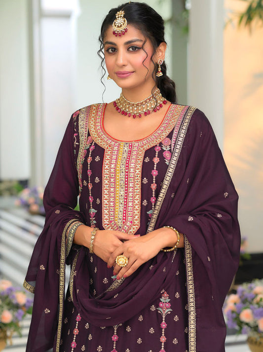 Indo Era Women Ethnic Motifs Embroidered Regular Mirror Work Kurta with Palazzos & With Dupatta
