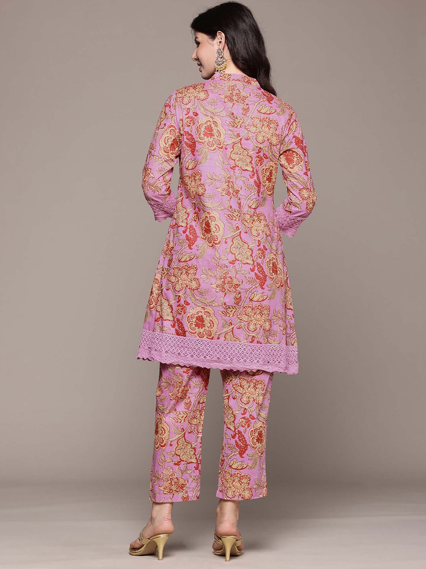 A-Line Style Purple Floral Co-Ord (Set of 2)