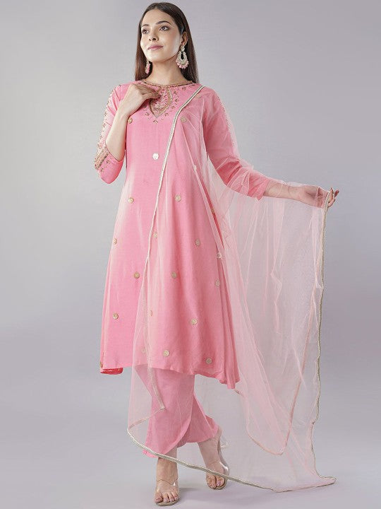 Utsav Fashion Women Ethnic Motifs Embroidered Regular Sequinned Kurta