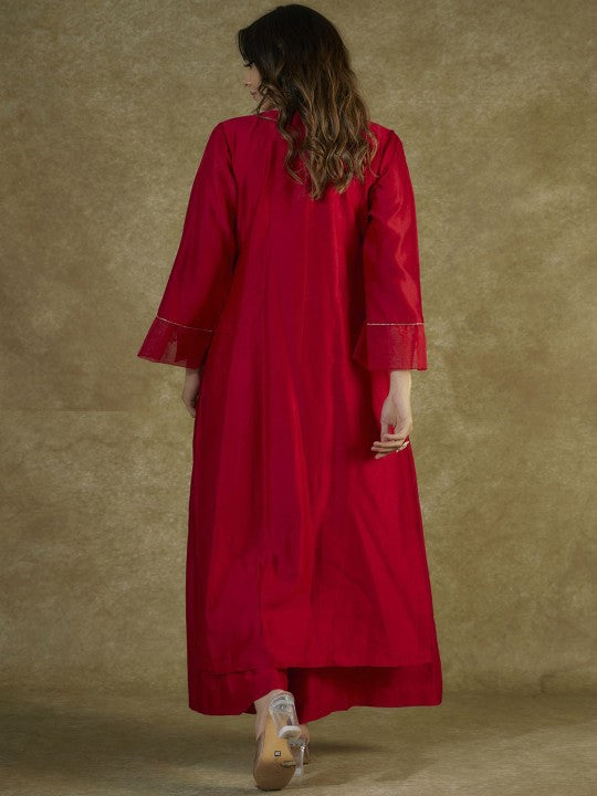 The Aarya Floral Embroidered Thread Work A Line Kurta