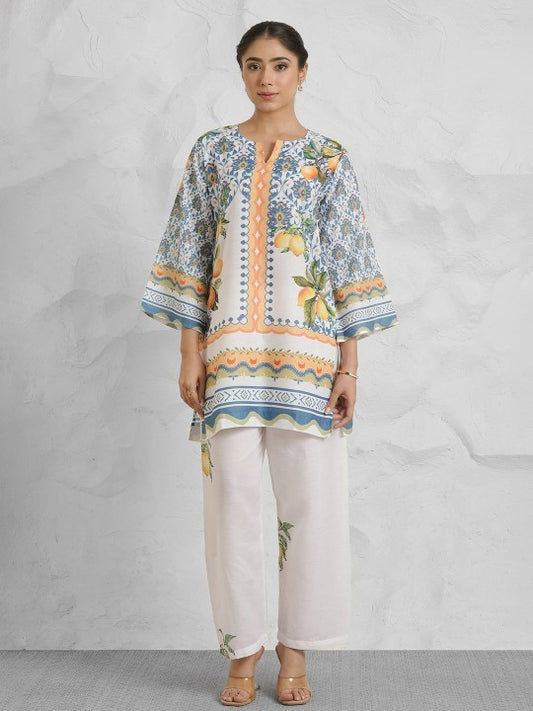 HOUSE OF KARI Printed Round Neck Tunic With Trousers Co-Ords