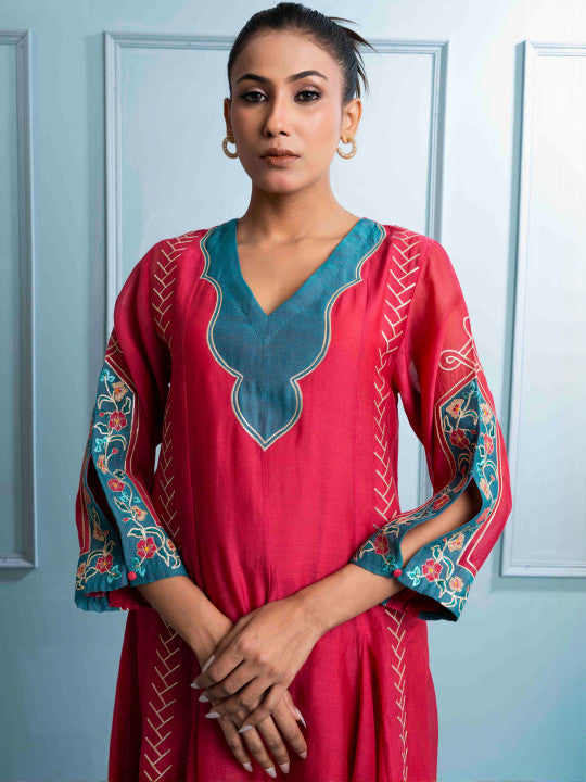 The White Tree Studio Women Ethnic Motifs Printed A-Line Kurta with Palazzo & Dupatta