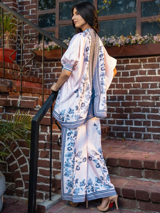 DESIGN BYSG Floral Printed Mandarin Collar Neck Shirt With Trousers Co-Ords