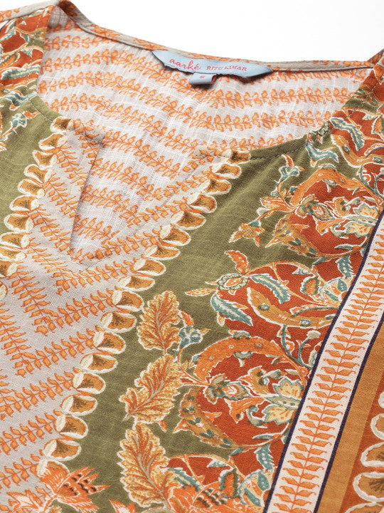 aarke Ritu Kumar Ethnic Motifs Print A-Line Midi Dress