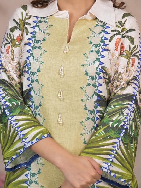 AUTUMN LANE Vastramaya Safari Printed Pure Cotton Tunic With Palazzo Co-Ords Set