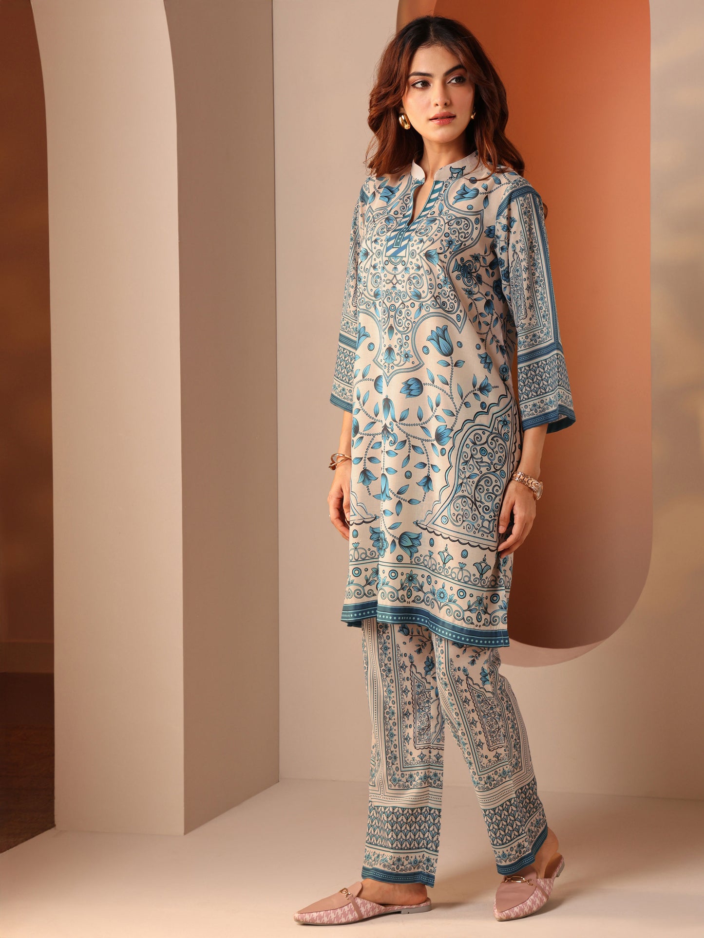 Women Multi-Color Floral Co-ord (Set of 2)