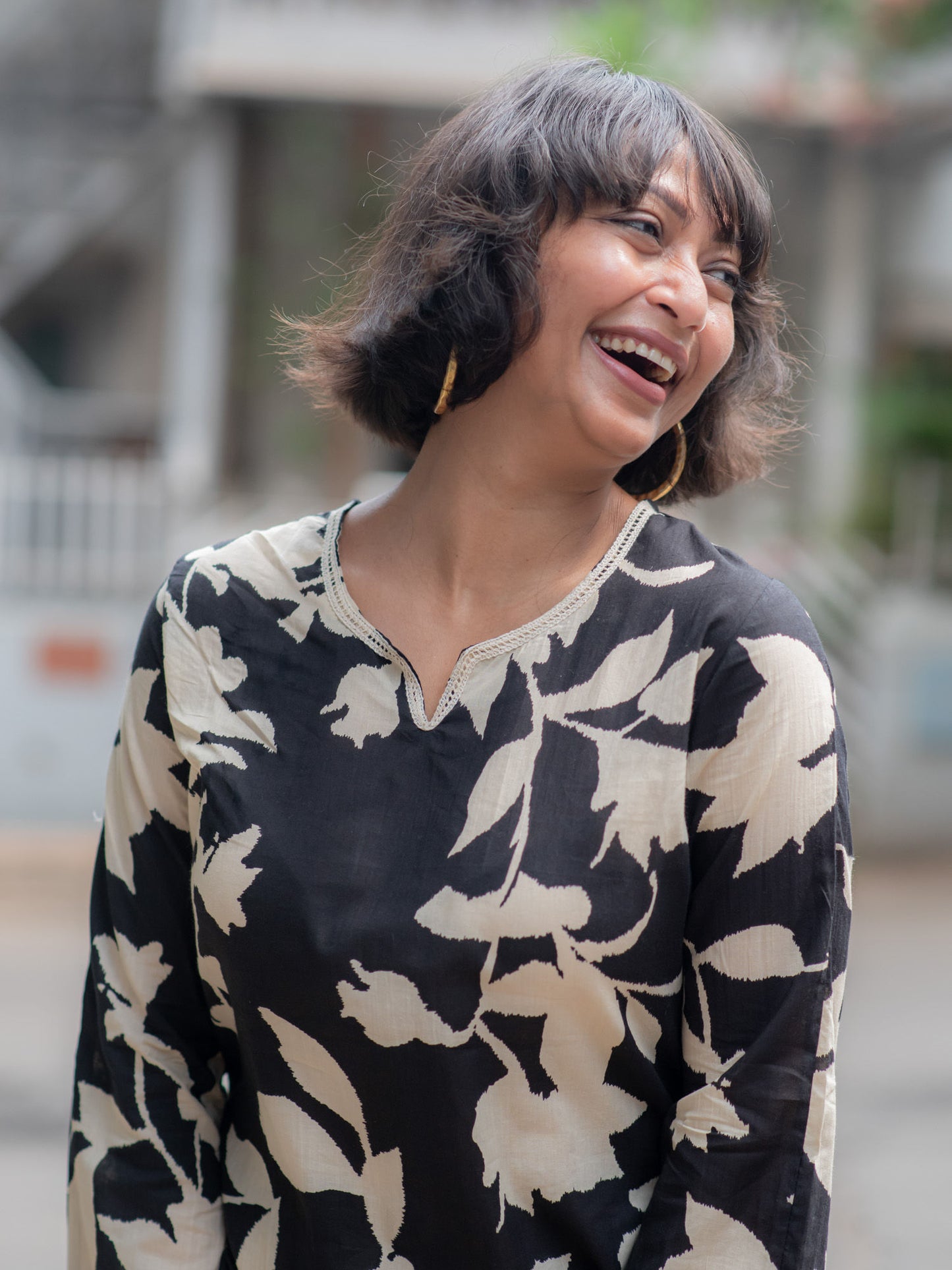 Women Black Floral Co-ord (Set of 2)