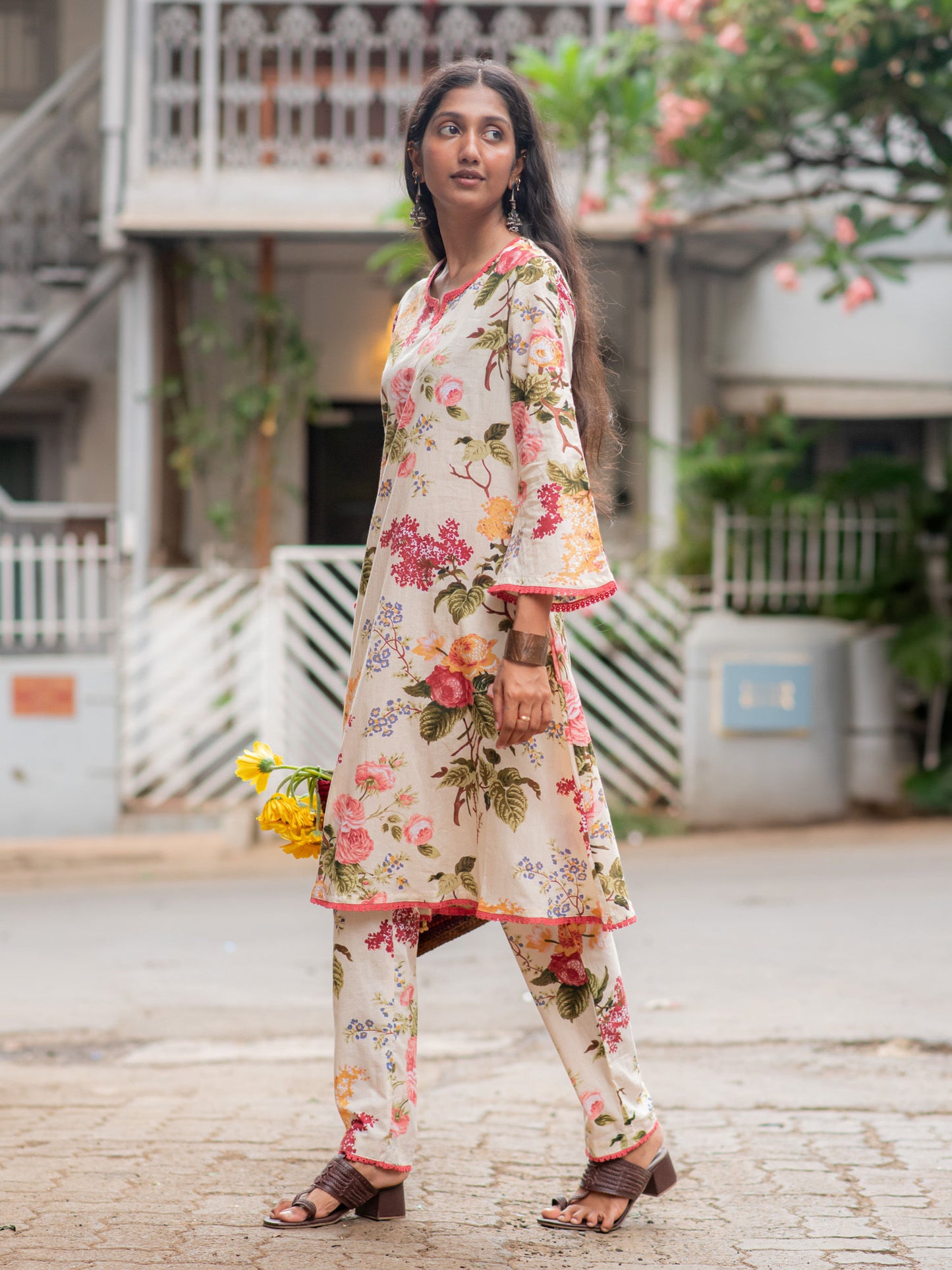 Women Multi-Color Floral Co-ord (Set of 2)