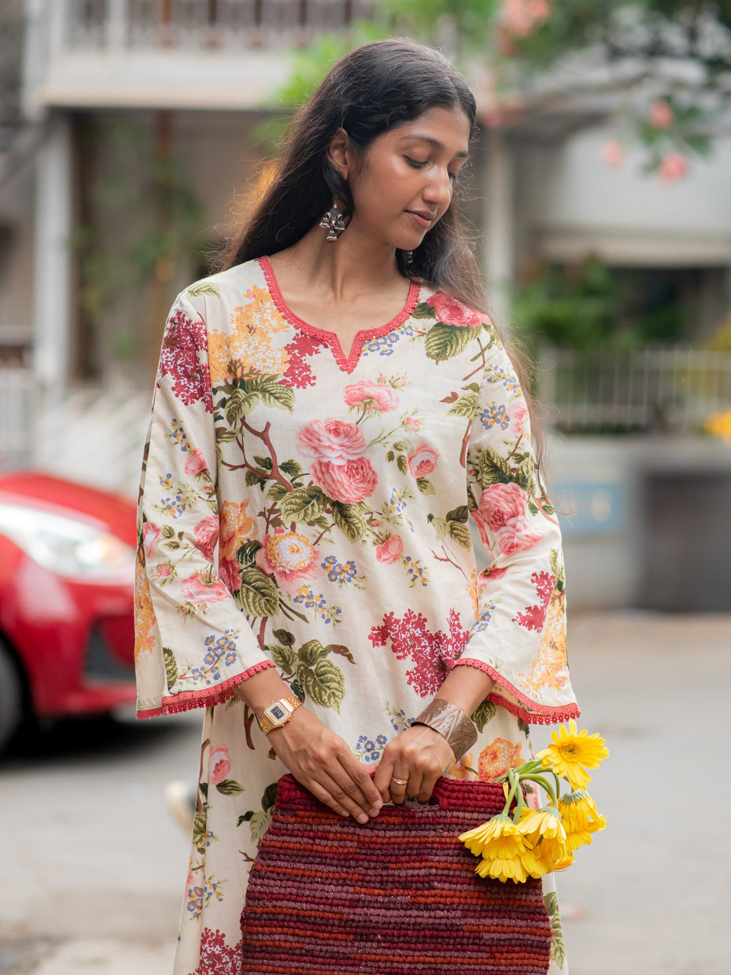 Women Multi-Color Floral Co-ord (Set of 2)