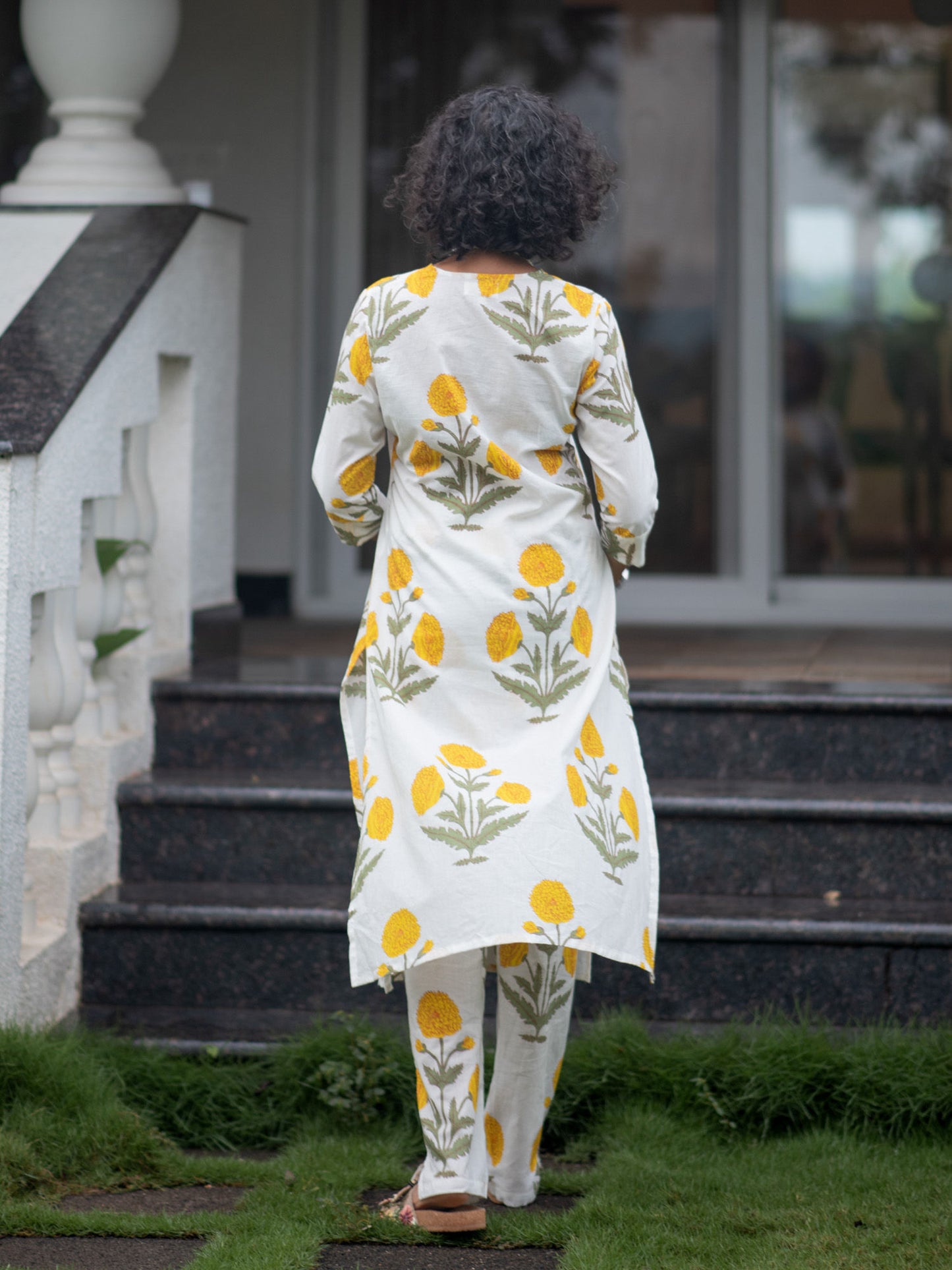 Women Yellow Floral Co-ord (Set of 2)