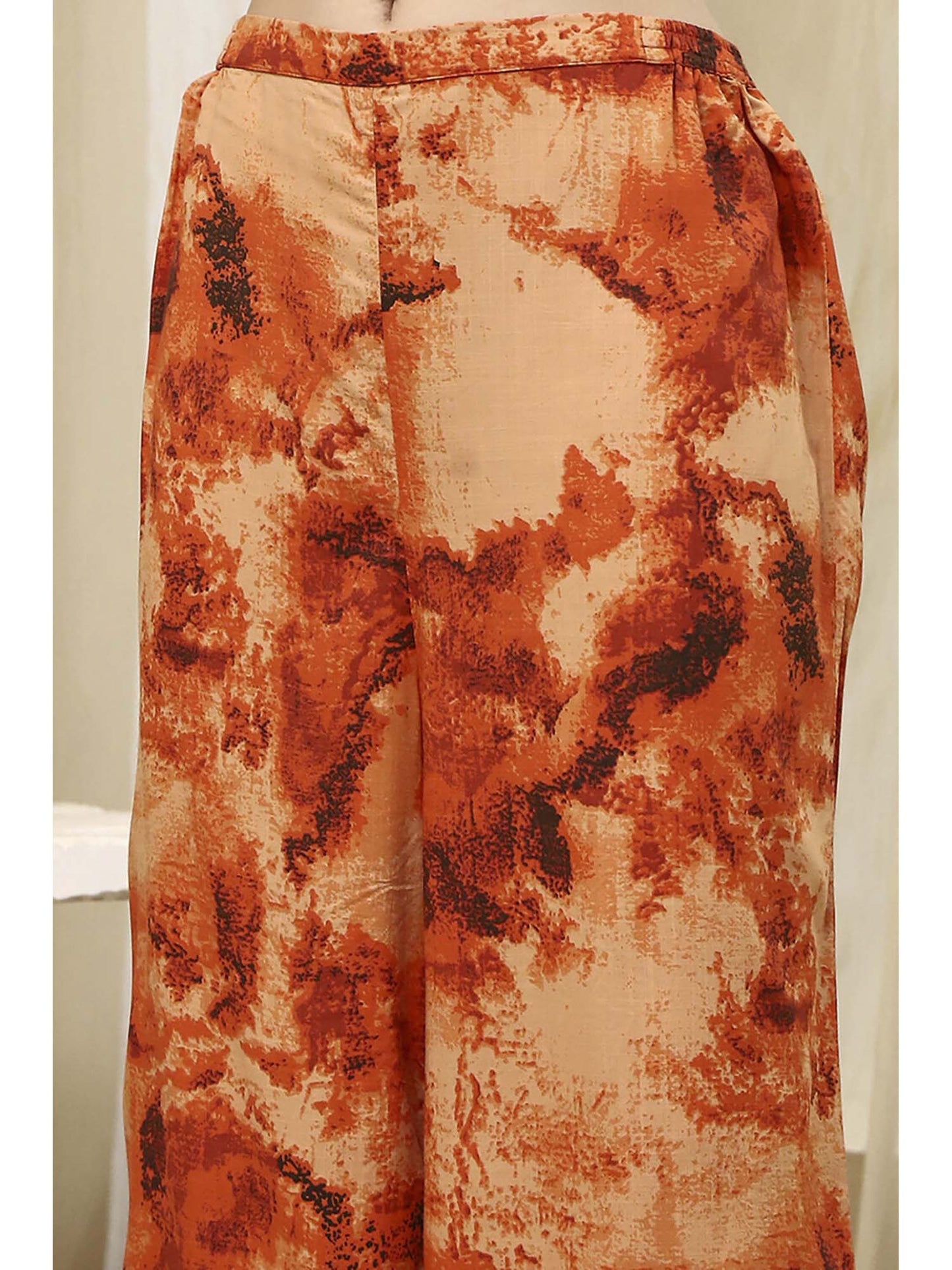 Women Orange Printed Co-ord Set
