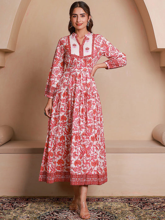 GULAB CHAND TRENDS Ethnic Motifs Printed Belted Detail Kurta