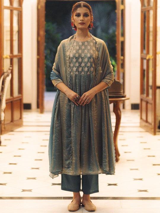 anayna Women Ethnic Motifs Embroidered Pleated Kurta