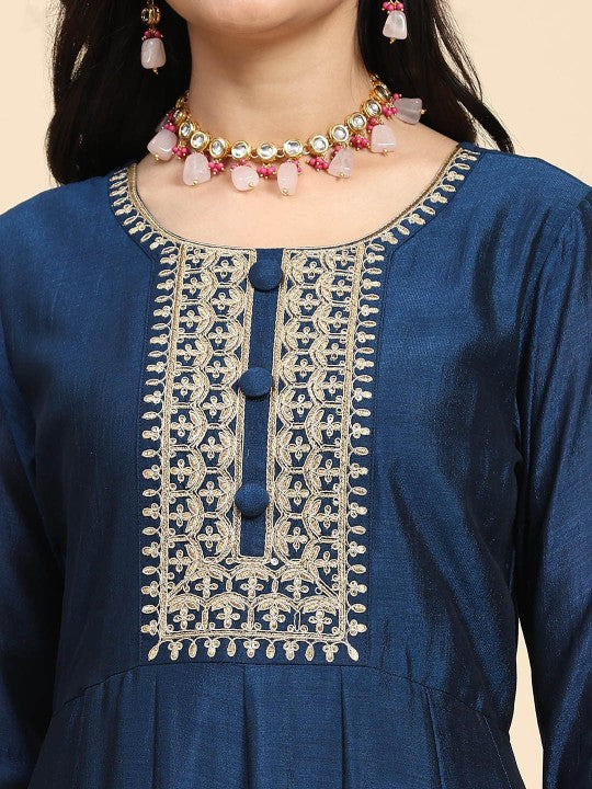 Trendmalls Women Floral Embroidered Regular Kurta