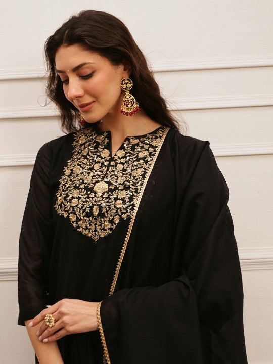 BARARA ETHNIC Ethnic Motifs Embroidered Kurta with Trousers & Dupatta