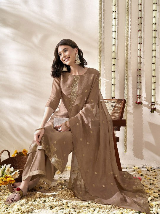 Anouk Women Floral Regular Mirror Work Kurta