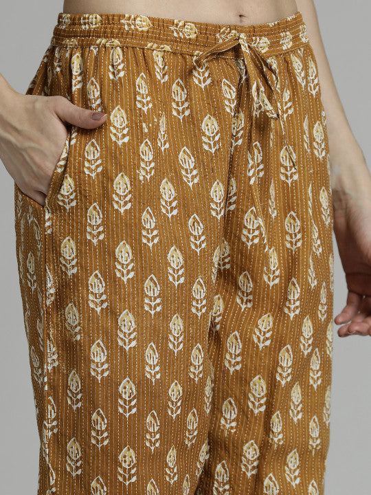 Jaipur Kurti Ethnic Motif Printed Pure Cotton Suit Set