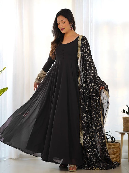 Neck Long Sleeves Anarkali Kurta