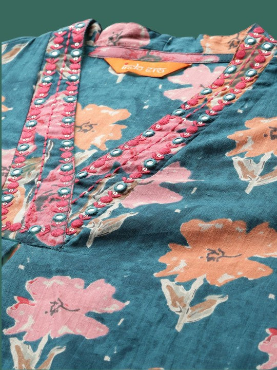 Indo Era Printed Pure Cotton Tunic & Trouser Co-Ords
