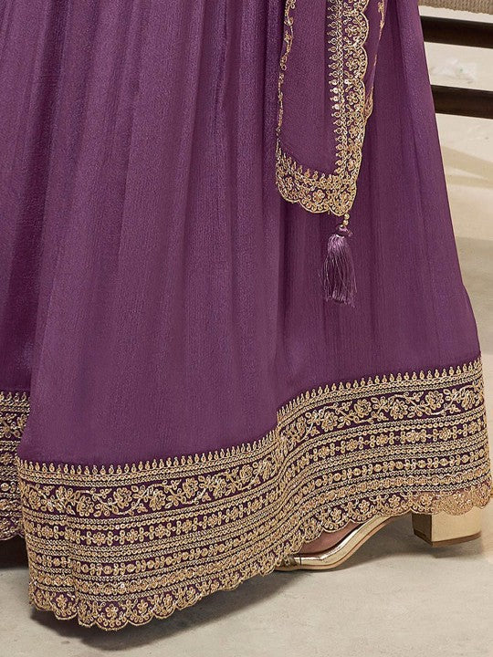 Floral Woven Design Notch Neck Pure Silk Straight Kurta