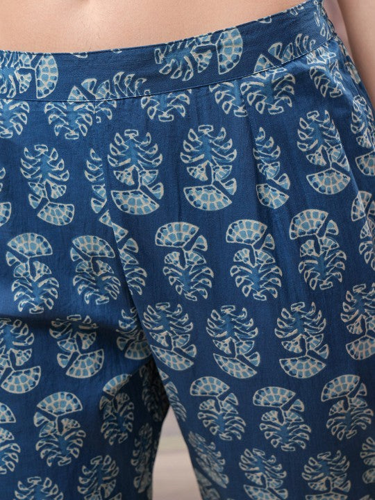 Vishudh Embroidered Regular Thread Work Pure Cotton Kurta with Trouser & Dupatta